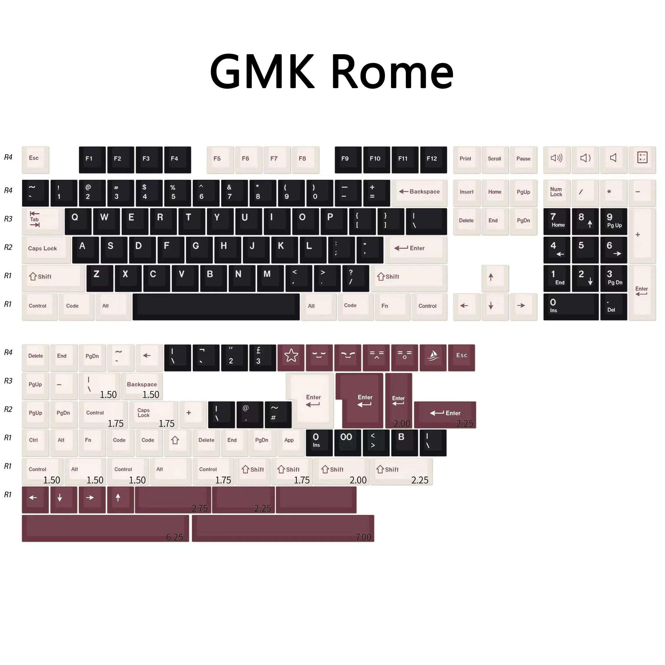 Kit de teclas personalizadas de 173 teclas, clon GMK Merlin, Cherry Profile  ABS doble disparo de inyección para teclados mecánicos ANSI e ISO