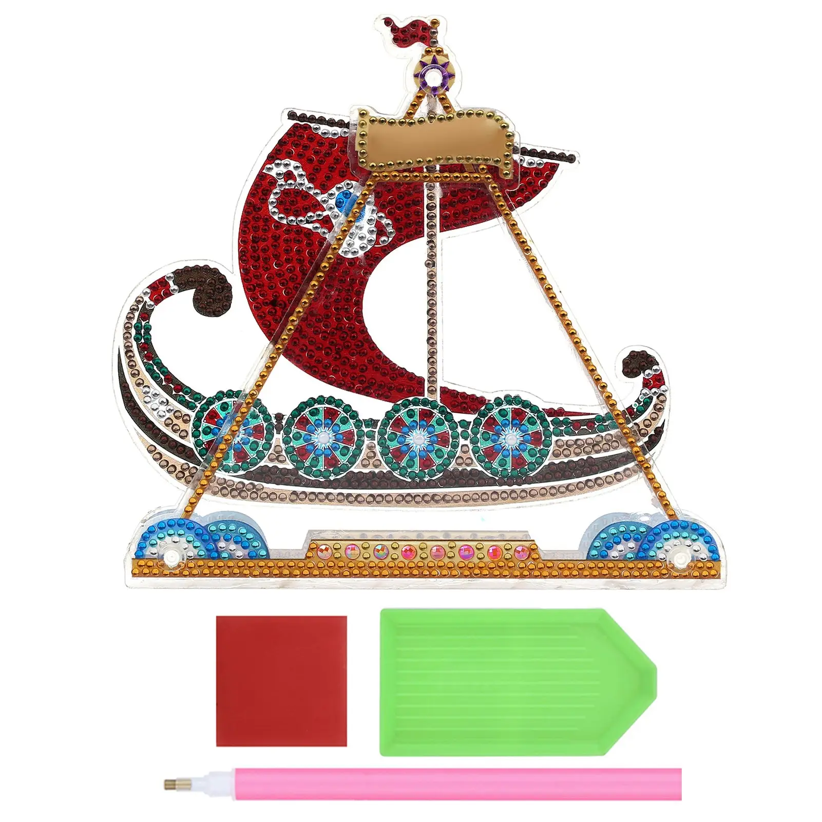 Diamond Art Kit For Kids And Beginners 5 D Pirate Ship Includes Acrylic Drawing Board Toolkit | Дом и сад
