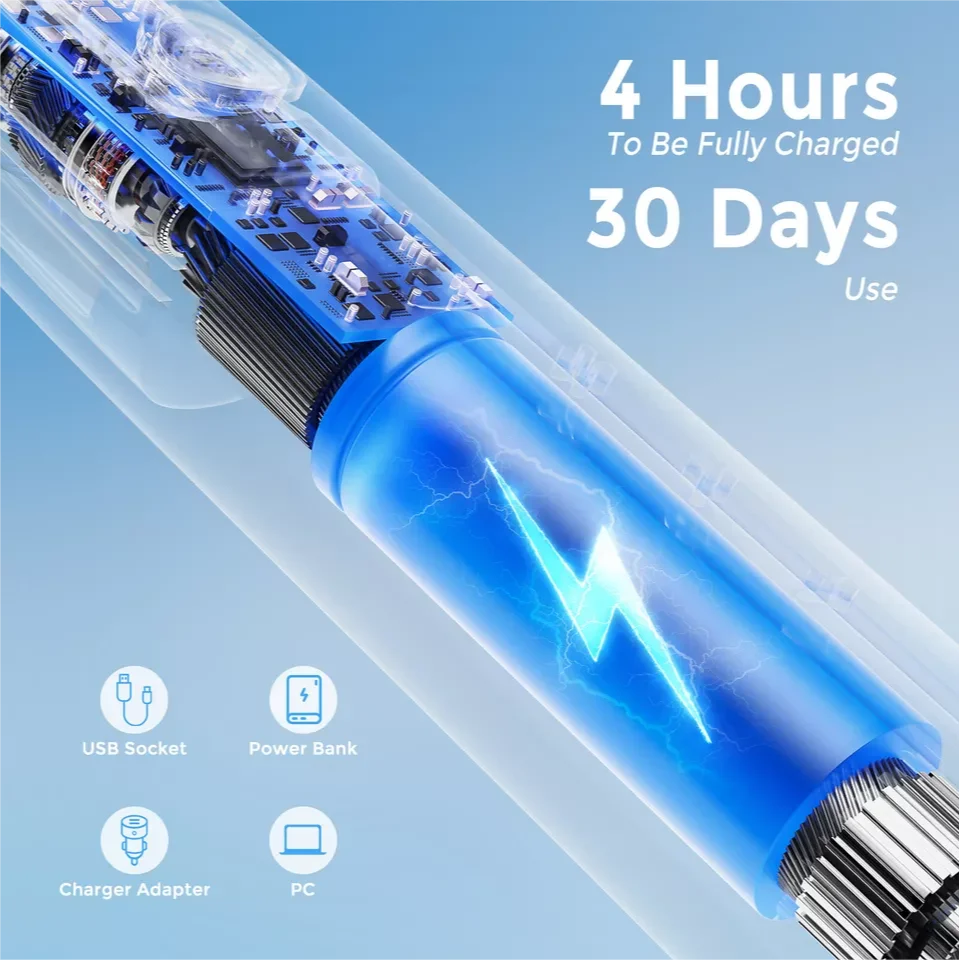 SEJOY Electric Toothbrush for Adults Rechargeable 5 Modes With 8 Replacement Brush Heads 4