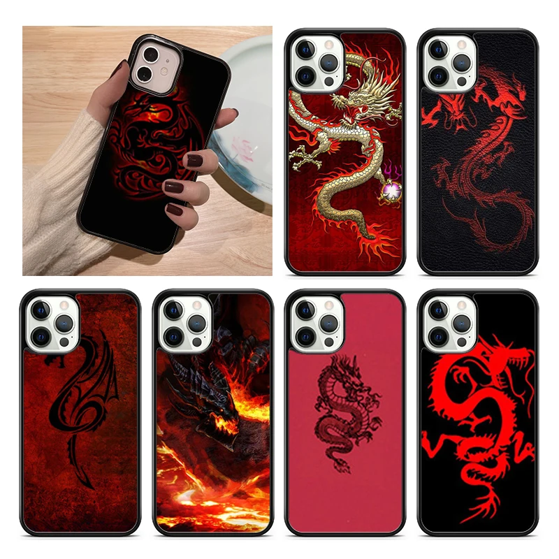 Custodia Per Telefono Red Dragon Cool Per Iphone 15 14 Se 2020 Xr Xs 11 12 13 Mini Pro Max 6 7 8 Plus Coque