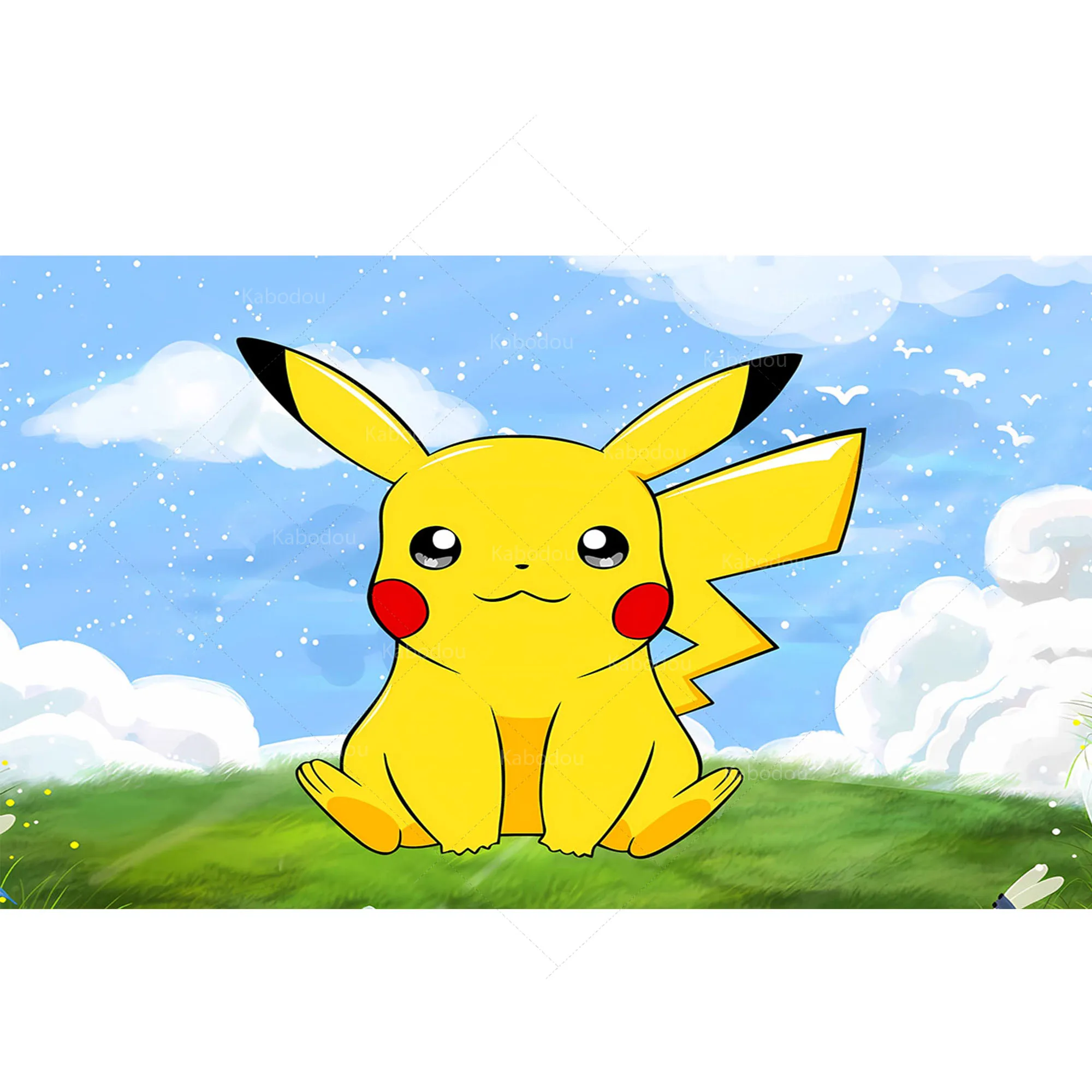 Pokemon Pikachu Partido Backdrops Rodada Capa Kid 1 ° Aniversário Fundo Céu  Azul Branco Nuvens Decoração Cilindro Photo Studio Banner - AliExpress