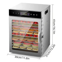 Déshydrateur alimentaire intelligent 12 plateaux avec minuterie 24H et éclairage, 220V, pour fruits, légumes, viandes et autres aliments 6