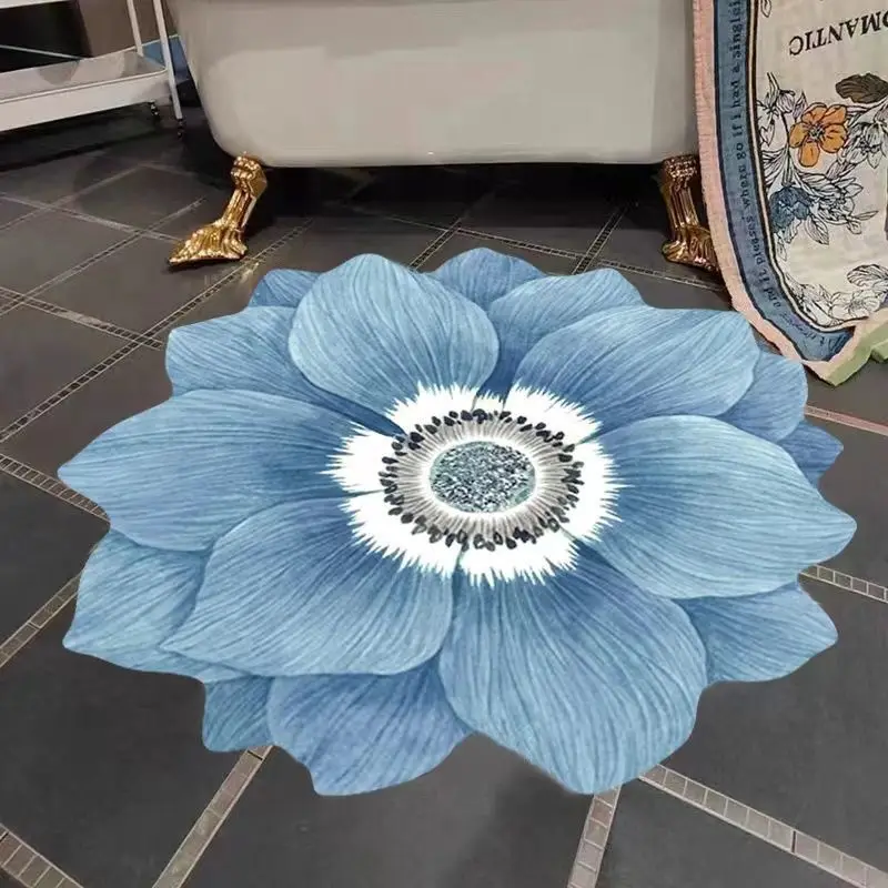 Flower Shaped Carpets Living Room Sofa Table Mat Toilet Water Absorbing Anti-skid Floor Mat Bedroom Decor Bedroom Rugs floor mat,non slip carpet,decorative carpet