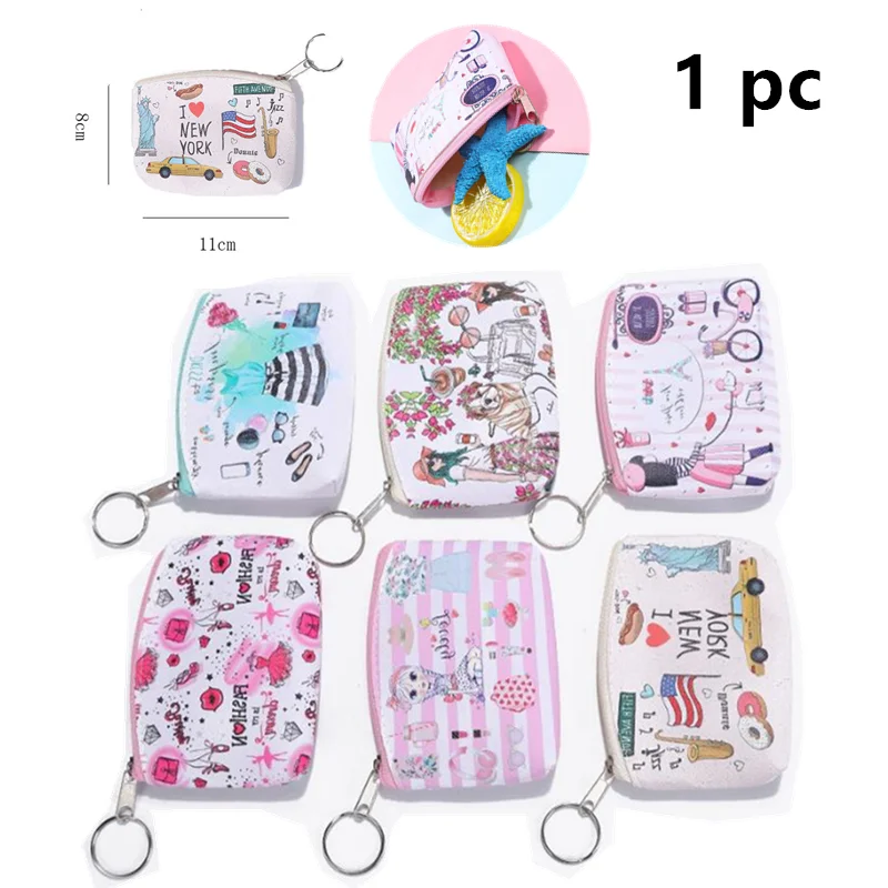 Women Mini Wallets Cute Card Holder Ladies Key Money Bags For Girls Purse Female Kids Children Pouch Cartoon Coin Purses 1PCS
