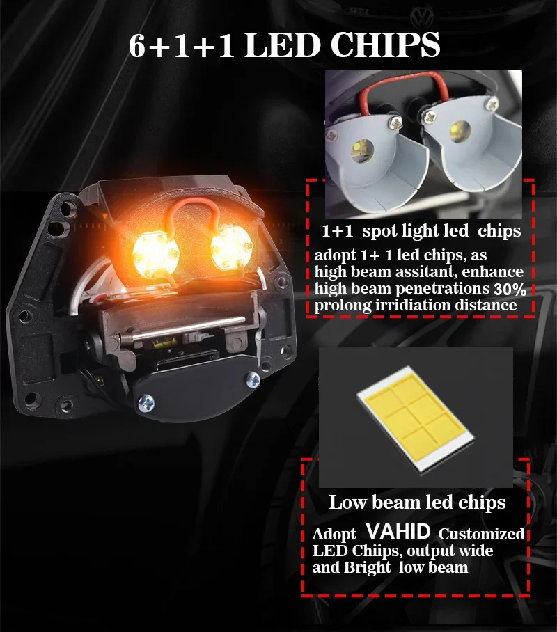 72 ワット 6000 18K 双曲面 Bi LED プロジェクターレンズ