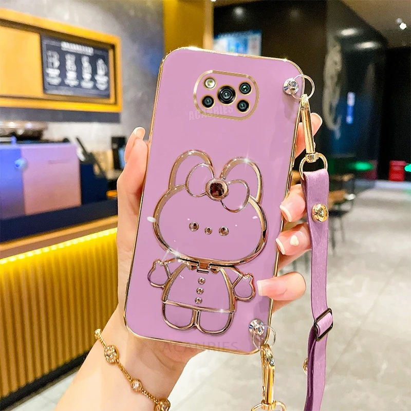 Crossbody Mirror Holder Silicone Case with Lanyard Cover