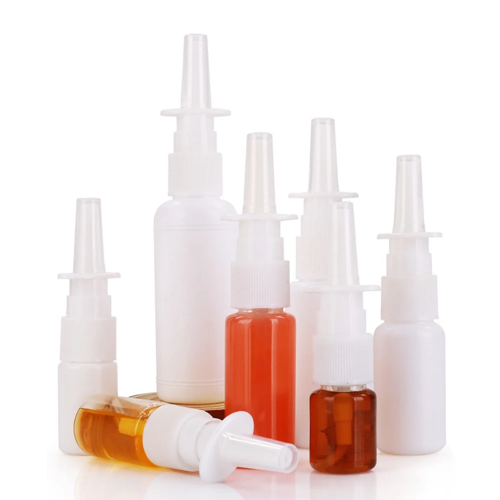 10ml,20ml,30ml,50ml White Nasal Spray Bottles Empty Oral Atomizer sprayer Medical Container Refillable 20ml refillable bottles atomizer perfume roller spray moisturizing water box card type travel empty container