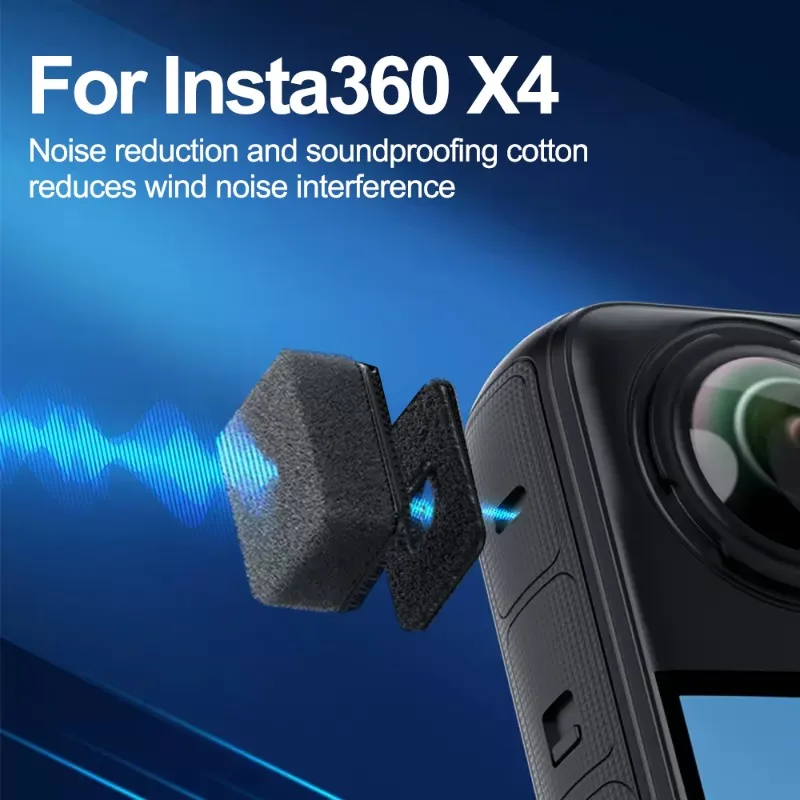 6 Mic Muff Per Insta360 X4 - Protezione Antivento Microfono | Schiuma Fonoassorbente - Foto 13