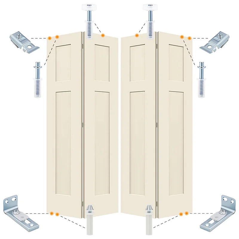 ערכת חומרה לדלתות מחסן מחולקות מקיפה - תושבות חיוניות, פיבוטים וגלגלי הדרכה
