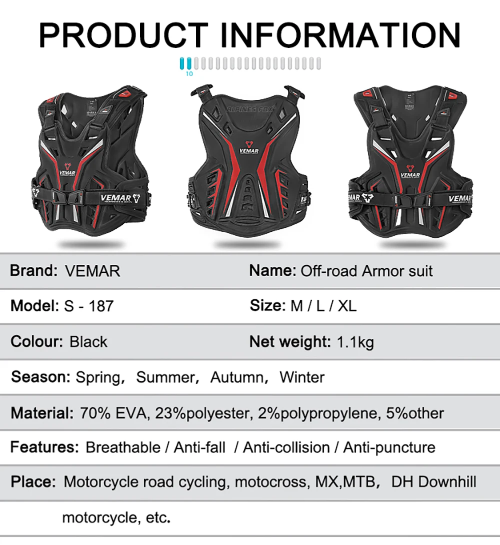 Vemar Motorcycle Body Armor Motocross Chest Back Protector Vest Motorbike Jacket Racing Protective Body Guard MX Armor Waistcoat For Motorcycle Armor,Motorcycle Body Armor,Body Protector,Motorcycle Armor Vest,Motorcycle Jackets,Motorcycle Armor Pads,Motorcycle Armor Accessories