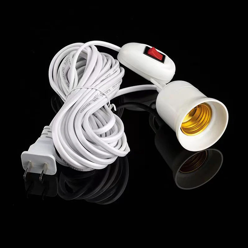 E27 250V 5A Suspension Universal Screw Socket With Switch Lamp Plug Holder Adapter Converter With Switch Lamp 2.3m Wire Length