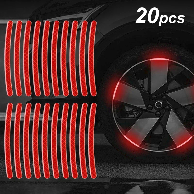 20/40 pezzi adesivo riflettente per biciclette per ruote bici adesivo arcobaleno rosso bianco per auto moto adesivo di avvertimento di sicurezza notturno