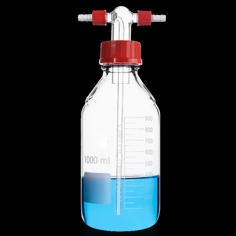 Gas Washer Bottle Screw-top Gas Washer Bottle Straight Tube GL45 For Laboratory Use