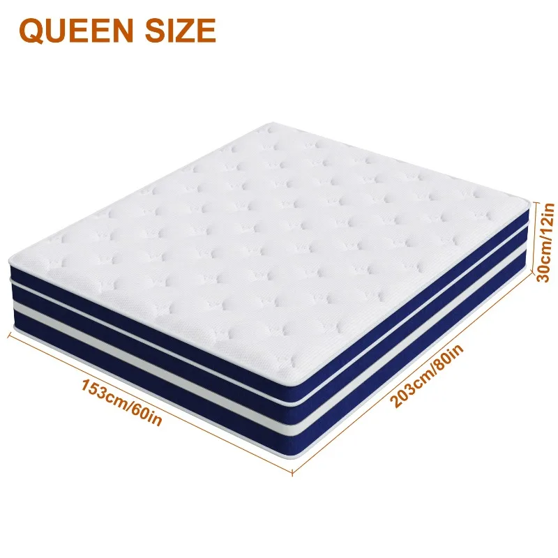 12 inch Queen Mattress, Memory Foam & Spring Hybrid Medium Comfort Queen Size in a Box,Adult 5