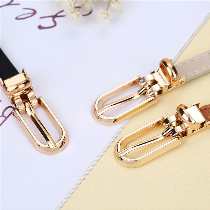 1PC Mode Schwarz Weiß Grau Frauen Gürtel Dünne Dünne Bund Pin Schnalle Verstellbaren Gürtel Sommer Kleid Jeans Strap Pu gürtel – Detail 10