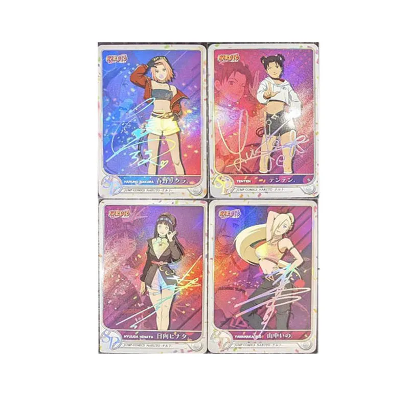 

Anime characters DIY Hyuga Hinata Haruno Sakura Tenten Yamanaka Ino laser flash card boy game toys Christmas birthday present