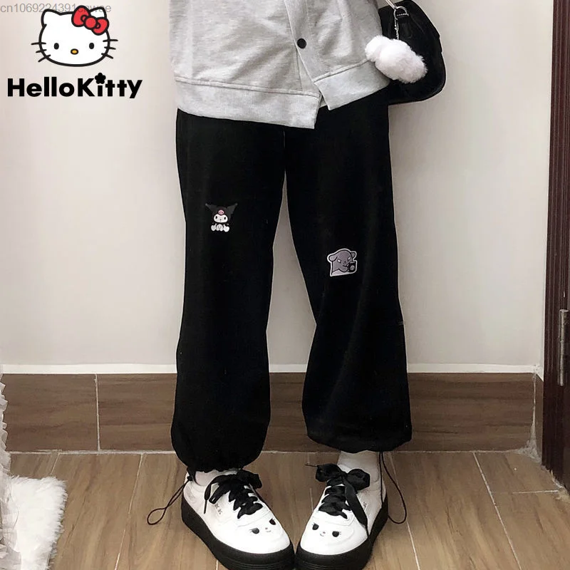 Sanrio-Kuromi-Pantalones-informales-para-mujer-pantal-n-holgado-de ...