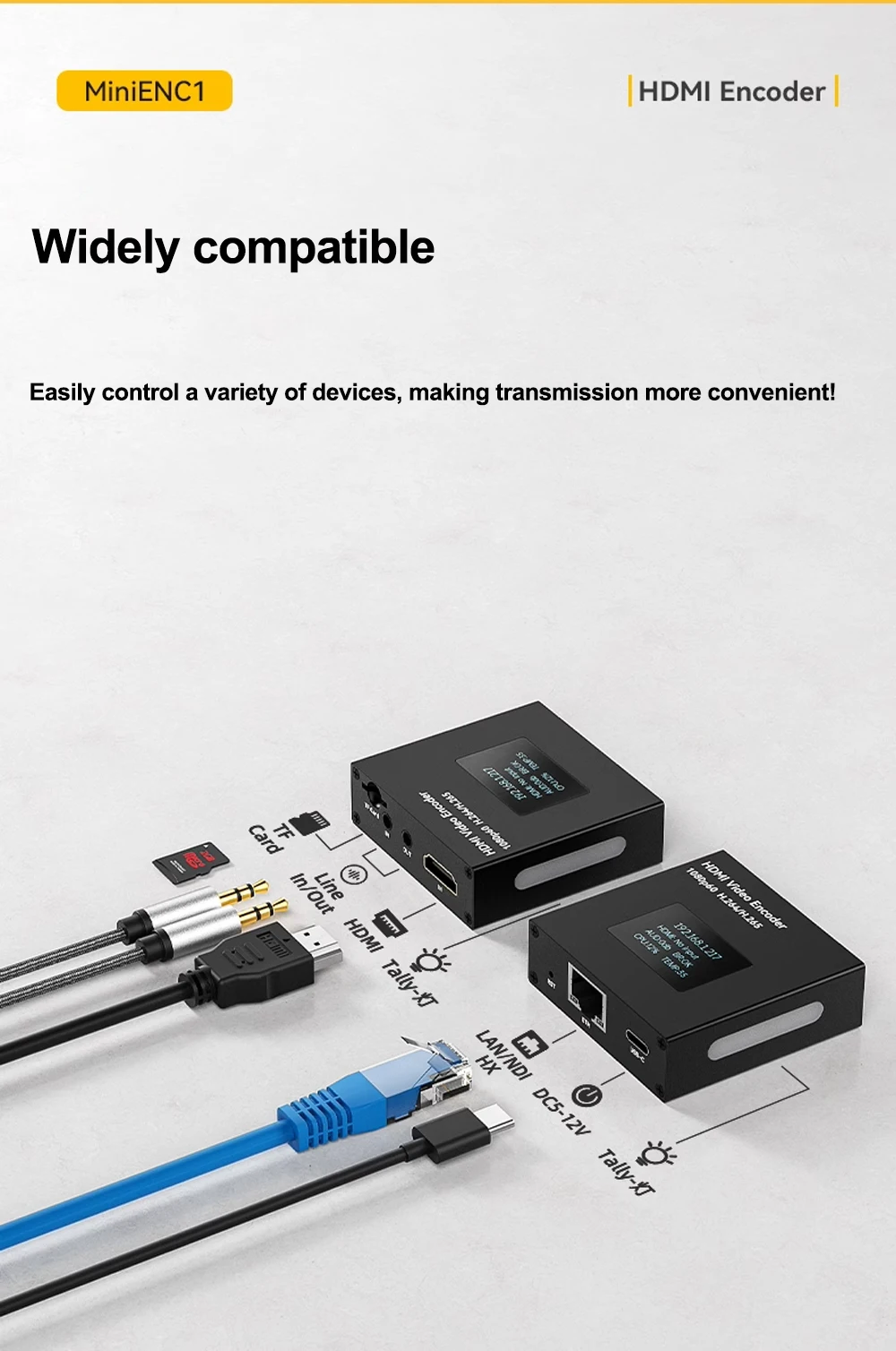 Link Pi MiniENC1 HDMI Encoder Portable Streaming Full-HD 1080P60 RTSP RTMP H265