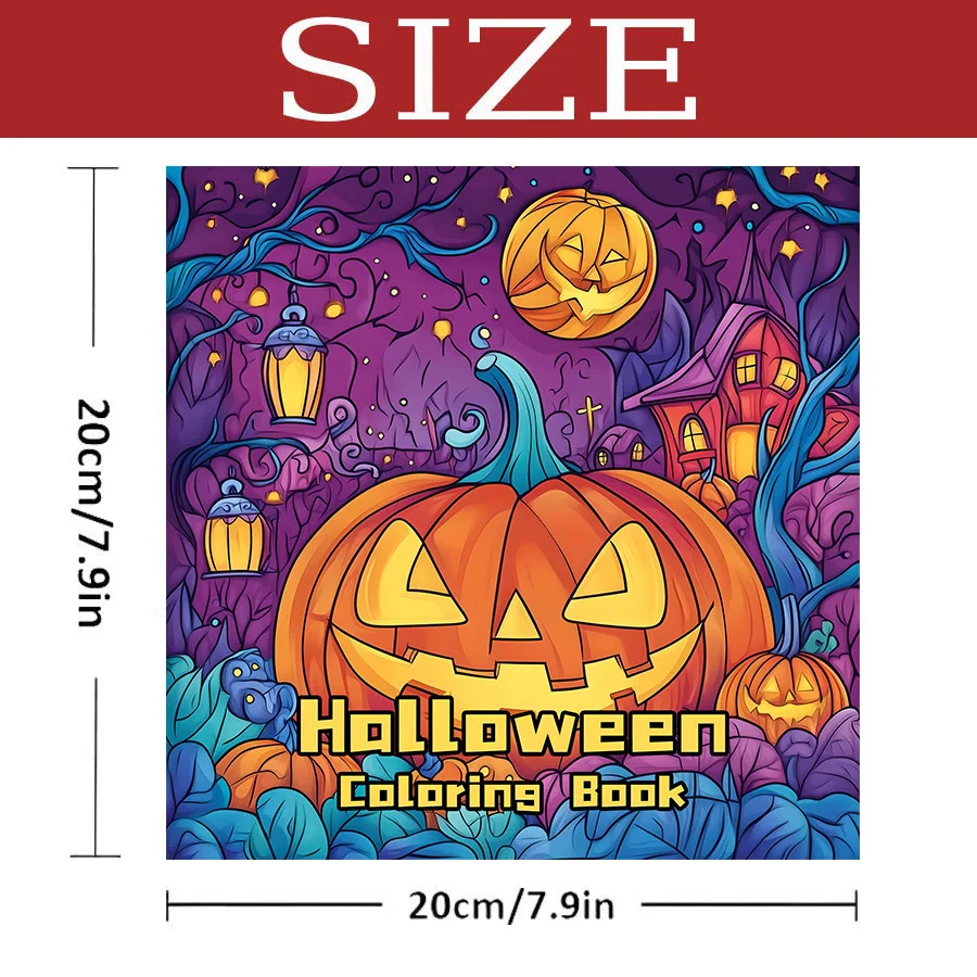 1pc Halloween Coloring Book 20 Page Adult Gift For Birthday Party Relieve Stress Kill Time Graffiti Painting Drawing Art Book ﻿ 2