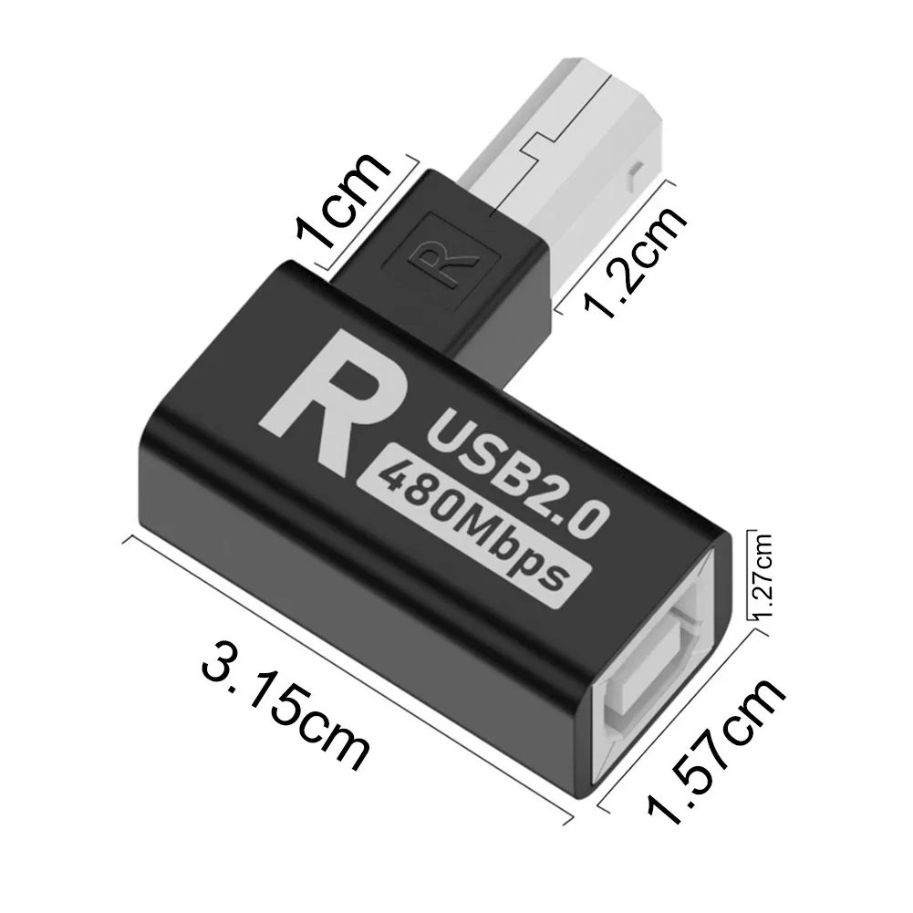 엘보우 USB2.0 프린터 어댑터 USB 타입 B 남성-여성 프린터, 하드 드라이브, 베이스, 팩스기, 스캐너용 USB 2.0 프린터 어댑터