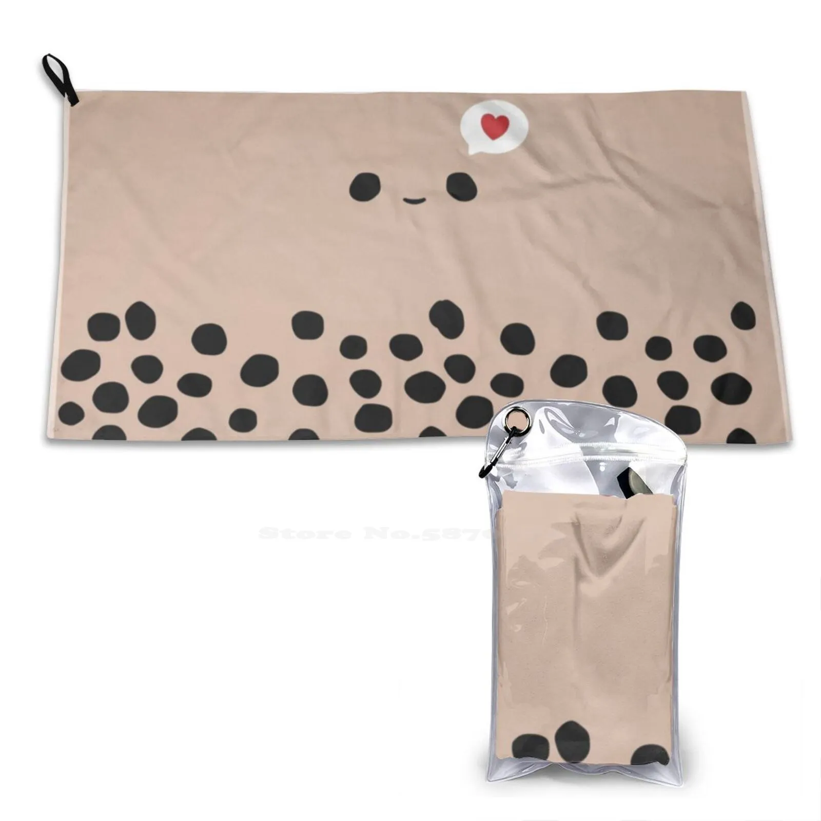 Kawaii Boba Tea Love Bubble Tea Bagno Nuoto Scuola Viaggio Asciugamani Morbidi Boba Tea Tapioca Tè Al Latte Perle Di Tapioca Carino