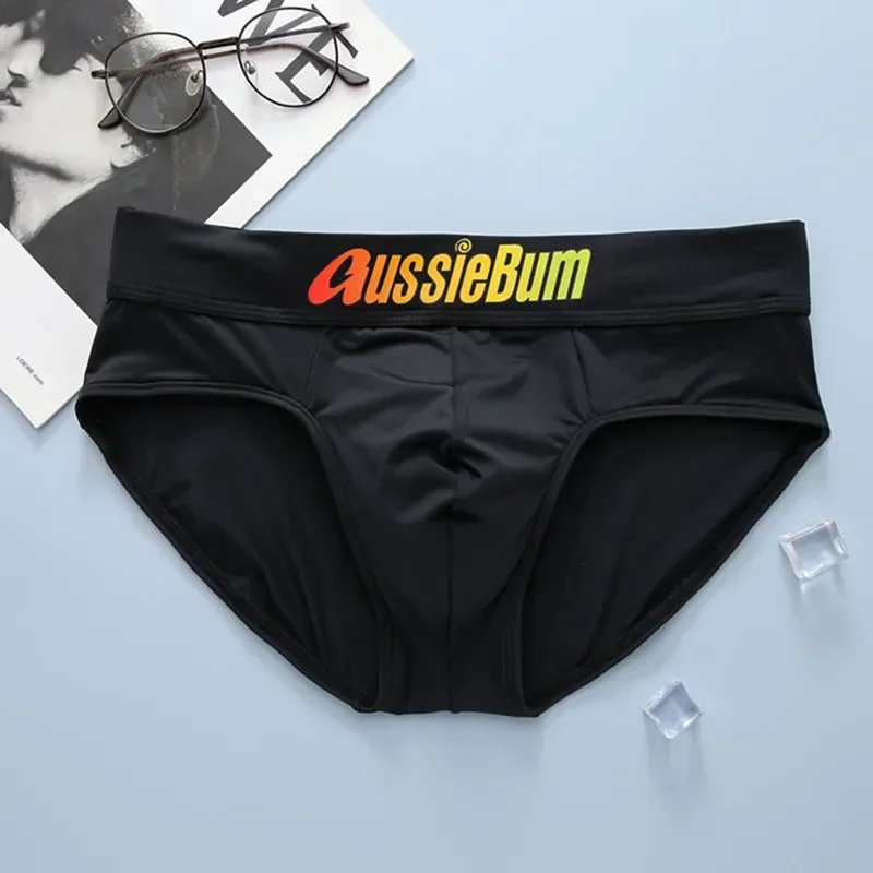Men's briefs milk silk low waist elastic color belt comfortable U convex bag 5