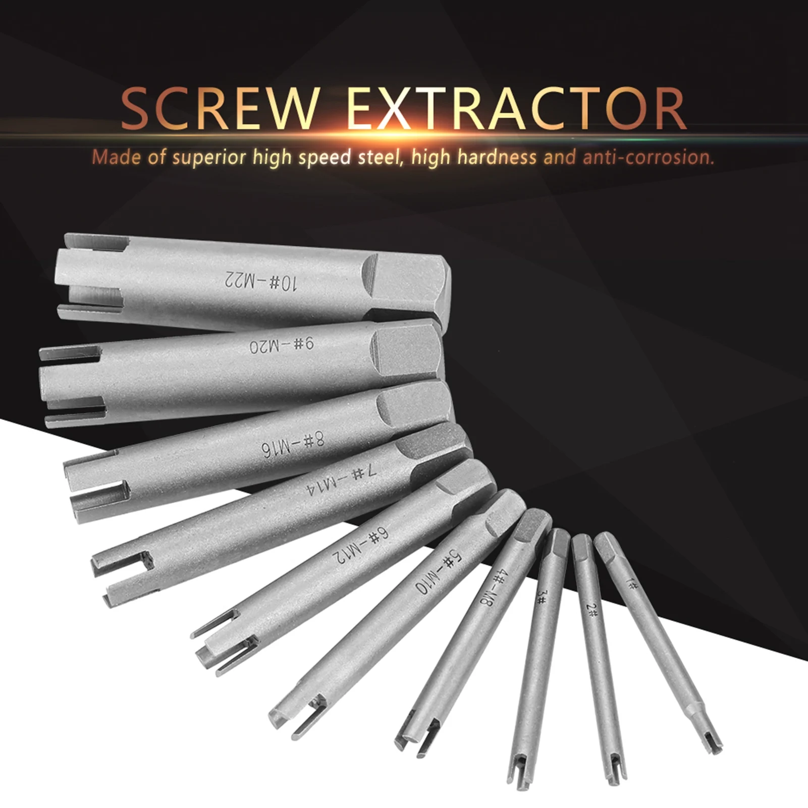 6Pcs Screw Extractor Steel Broken Taps Remover Stripped Screw Tap Extractor Set Stripped Screw Tap Tap Extractor Stripped Screw