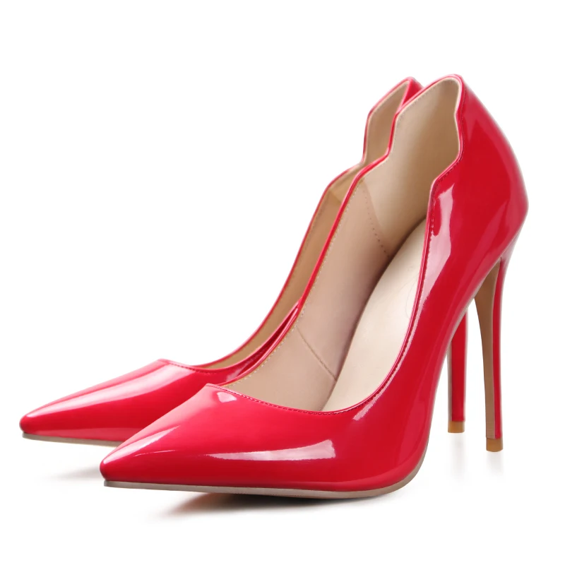 Patent Leather Women Pumps Stilettos Heeled Slip On Shoes For Party 2024 Autumn Spring Pointed Toe Shallow Mouth Slides Shoes