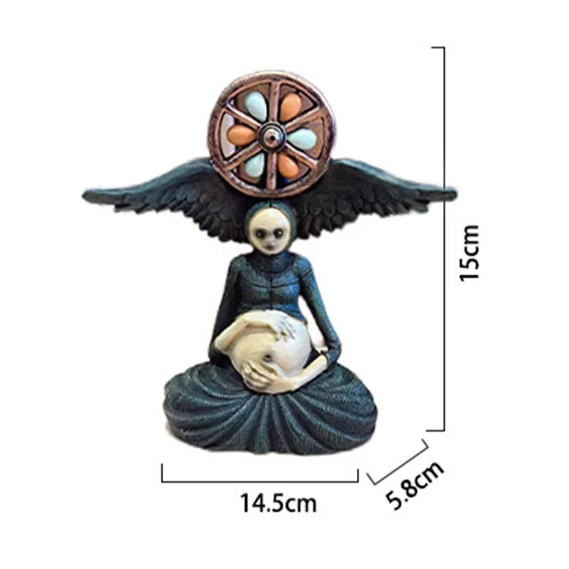 Halloween Witch Figurine Statue Resin Creepy Witch Sculptures Garden Decoration for Home Patio Yard Lawn Porch Garden Decoration Mallzona