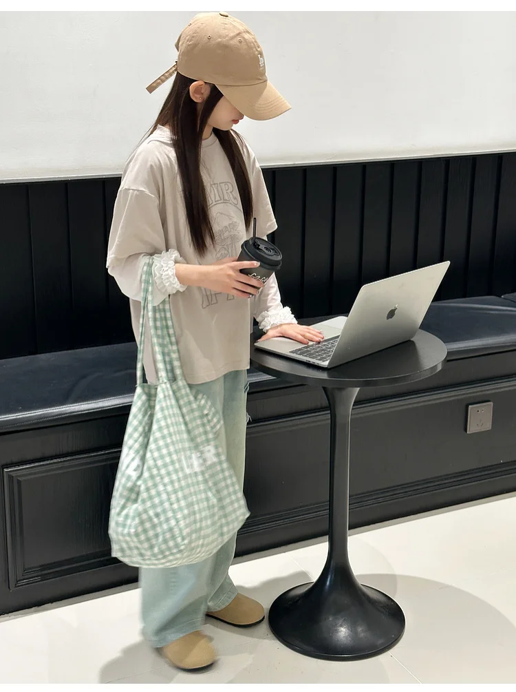 جينز كاجوال متوسط إلى كبير للأطفال ، سراويل أنيقة للفتيات ، طراز جديد ، الربيع والخريف ،