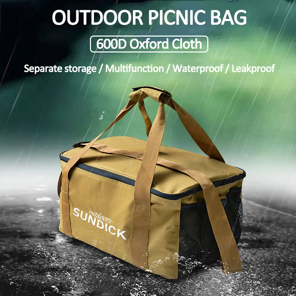 SUNDICK Portable Outdoor Picnic Bag Large Handheld Waterproof Multi