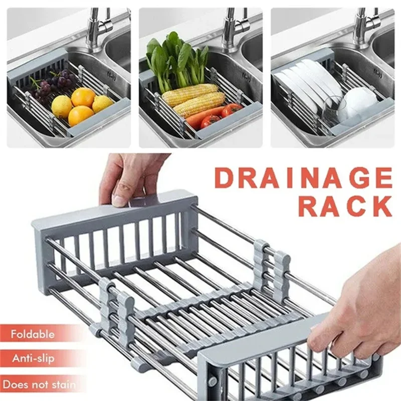 Kitchen Drain Basket Side Sink Design Dish Drying Rack Storage Holders Racks  Utensil Holder Drainboard Bowl Water Filter Plastic - AliExpress