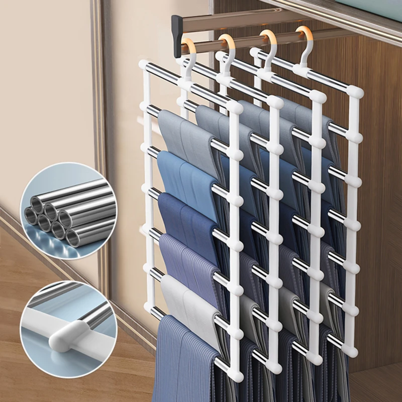 4/6/8 Layers Pants Hangers Holders Clothes Hanger Trousers Hanger