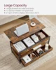 Lift Top Coffee Table with Storage Drawers, Coffee Table for Living Room with Lifting Top, Hidden Compartments and Open Shelf 5