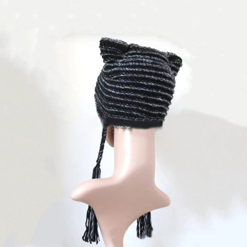 Knit Devil Hat Earflap Earflap Hat Y2k Devil Horn CatEar Little Y2K CatEar