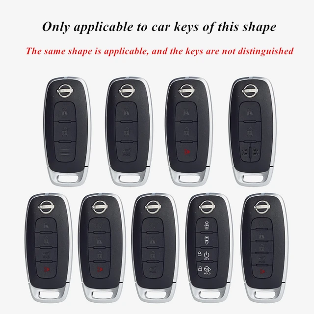 Bleu -Housse De Clé De Voiture En Silicone, 2 Boutons, Pour Nissan