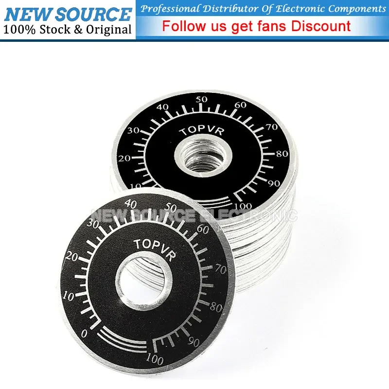 10pcs 0-100 WTH118 Knob Potentiometer Knob Scale Digital Scale Can Be Equipped with WX112 TOPVR multiturn potentiometer linear potentiometer rotary potentiometer potentiometer kit trimmer potentiometer adjustable resistor potentiometer knobs electronic components