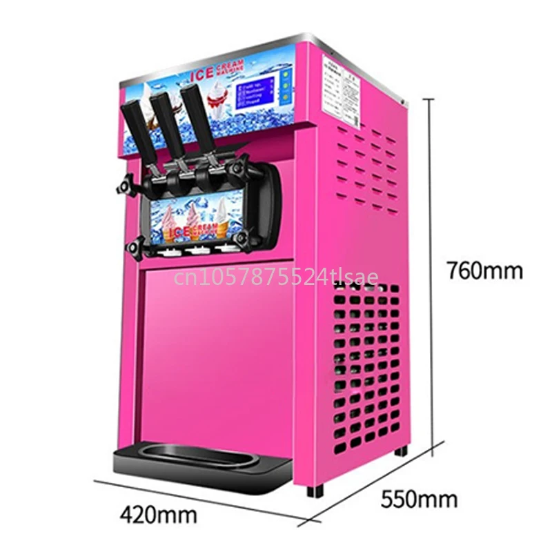 Stainless Steel Desktop Sweet Cone Freezing Equipment 1200W 220V Small Ice Cream Machine Tricolor Ice Cream Maker Commercial