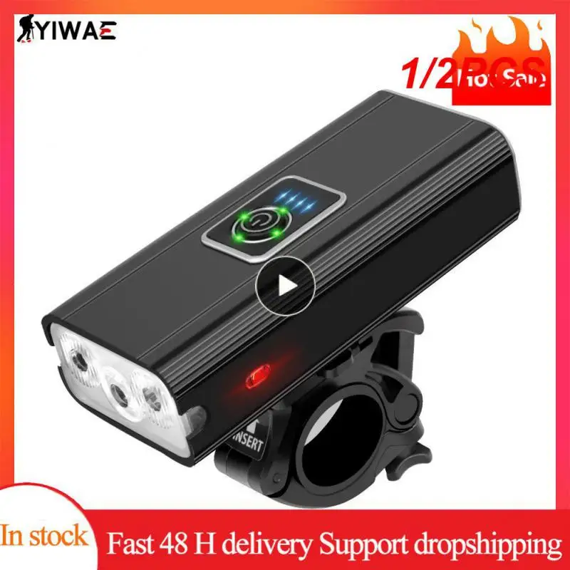

1/2PCS Lights 4800MAh USB Rechargeable Light MTB Road Lantern Lamp Outdoor Cycling Flashlight MTB Bike