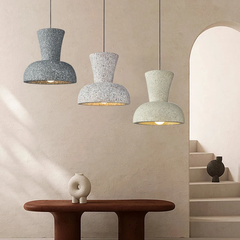 

Wabi-Sabi Pendant Lights Nordic Minimalist Led Chandeliers Lustre Restaurant Bar Kitchen Dining Room Home Decor Hanging Lamps