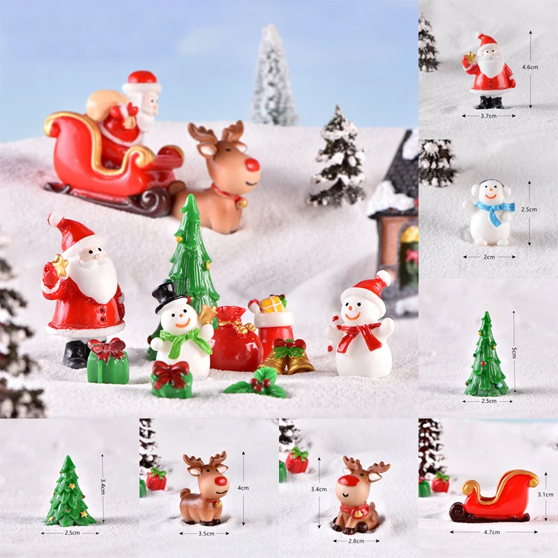 Christmas Miniature Decorations Mini Snowman Figurine Christmas Miniature  Ornaments Mini Christmas Snowmen Desktop Ornaments Resin Xmas Accessories