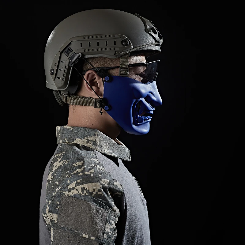 Face Mask 3D Face Masks Halloween Mask Party Masks Horror Mask Tactical Half Face Demon Samurai Mask
