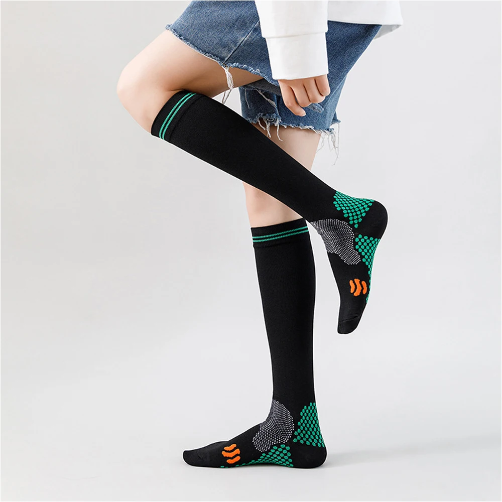 1 Pair Compression Socks for Men Women 20-30mmhg Knee High Support for Sports Nurses Circulation Flight Athletic