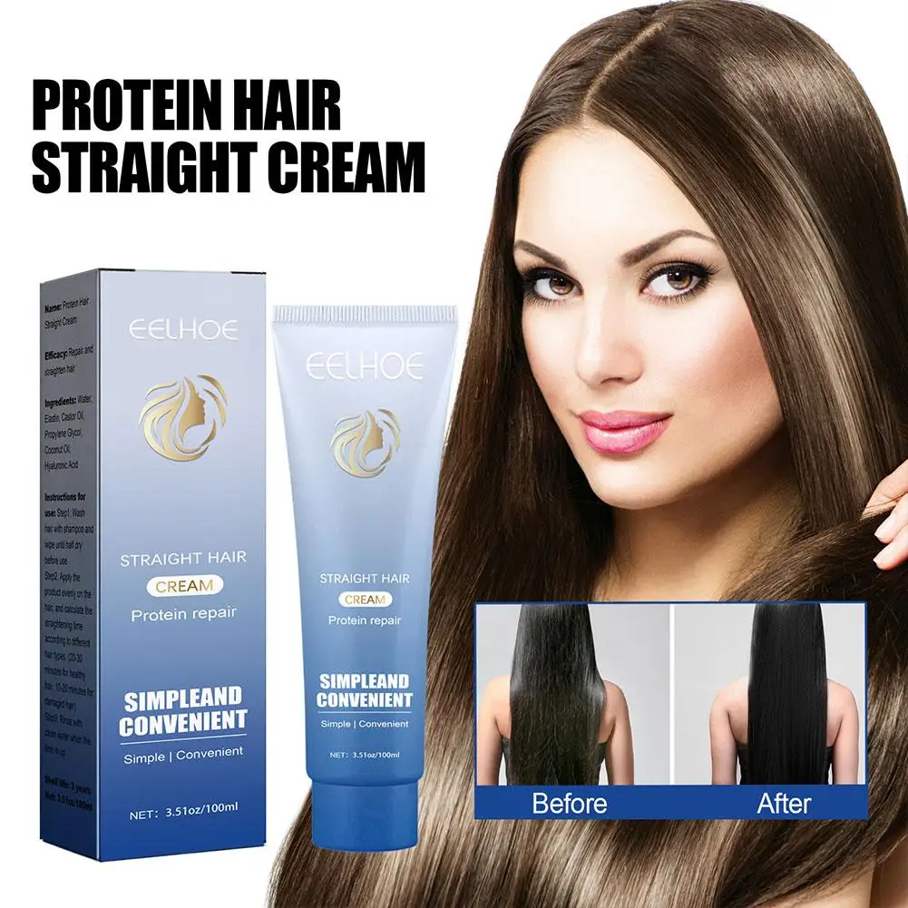 Description Picture 5 of itemProtein Corrective Straightening Cream Professional Correction Smoothing Protein Faster Damaged Hair Cream Treatment Curly V3Q6