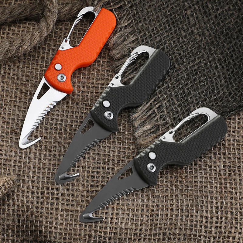 Portable Multifunctional Express Parcel Knife, Keychain, Serrated Hook, Carry on Unpacking Box