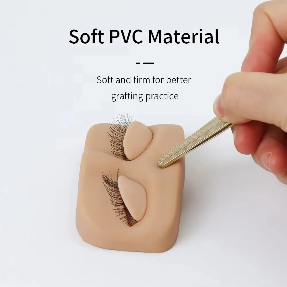 Removable Eyelids Eyelash Extension Training Head Replacement Eyelids Mini Size Mini Model Head Lash Practice Head