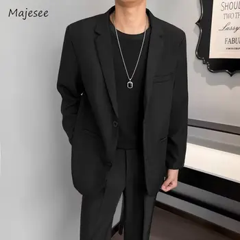 남성용 캐주얼 S-4XL 블레이저, 심플 데일리 한국 출퇴근 스타일, 잘 생긴 기질, 4 색 다목적 패션, 편안한 가을