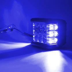 High - Powered Dual Side Shooter LED Work Light with White & Amber Strobe (White and Blue)