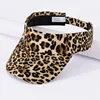 New Summer Sunshade Hat Women's Empty Top Fashion Leopard Print Duck Tongue Hat Sun Protection Breathable Curved brim 1