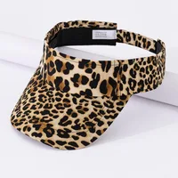 New Summer Sunshade Hat Women's Empty Top Fashion Leopard Print Duck Tongue Hat Sun Protection Breathable Curved brim 1